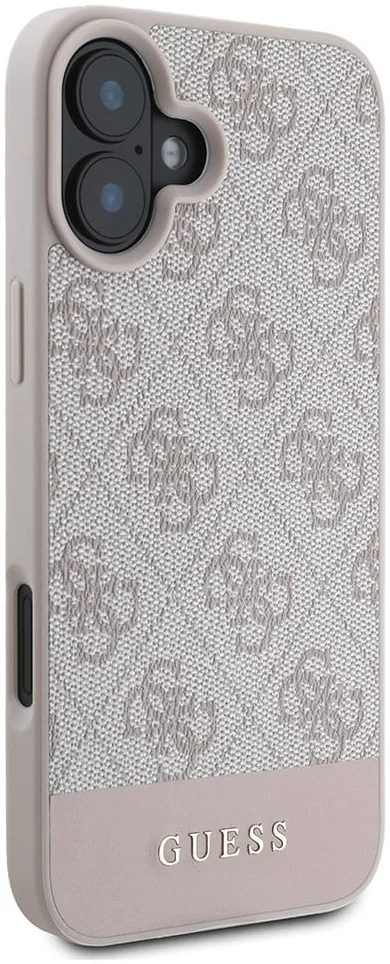 Guess 4G Bottom Stripe Apple iPhone 16 Hoesje Back Cover Roze afbeelding 5