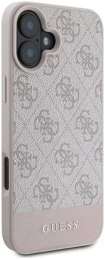 Guess 4G Bottom Stripe Apple iPhone 16 Hoesje Back Cover Roze afbeelding 5