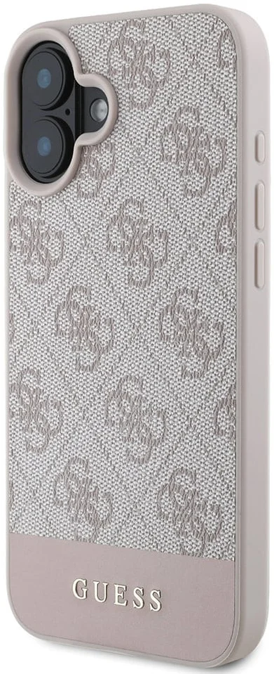 Guess 4G Bottom Stripe Apple iPhone 16 Hoesje Back Cover Roze afbeelding 7