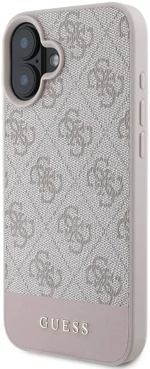 Guess 4G Bottom Stripe Apple iPhone 16 Hoesje Back Cover Roze afbeelding 7