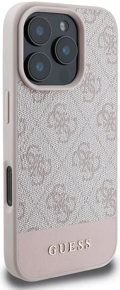 Guess 4G Bottom Stripe Apple iPhone 16 Pro Hoesje Back Cover Roze afbeelding 3