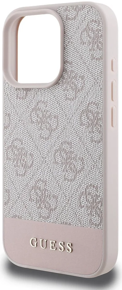 Guess 4G Bottom Stripe Apple iPhone 16 Pro Hoesje Back Cover Roze afbeelding 4