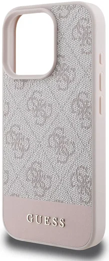 Guess 4G Bottom Stripe Apple iPhone 16 Pro Hoesje Back Cover Roze afbeelding 4