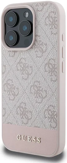Guess 4G Bottom Stripe Apple iPhone 16 Pro Hoesje Back Cover Roze afbeelding 7