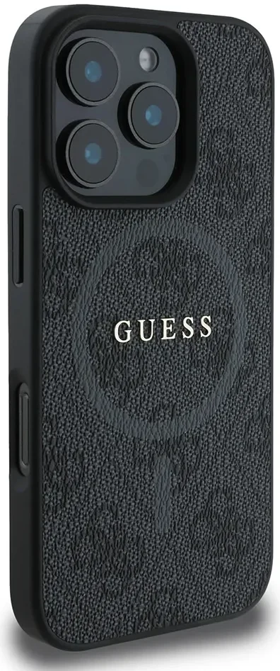 Guess 4G Ring Classic Logo iPhone 16 Pro Hoesje MagSafe Back Cover Zwart afbeelding 4
