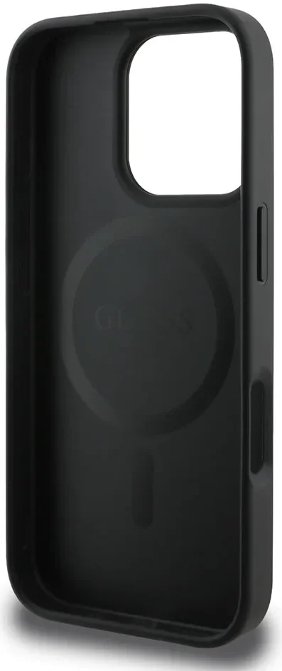 Guess 4G Ring Classic Logo iPhone 16 Pro Hoesje MagSafe Back Cover Zwart afbeelding 7