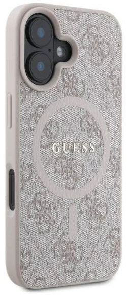 Guess 4G Ring Classic Logo iPhone 16 Hoesje MagSafe Back Cover Roze afbeelding 3