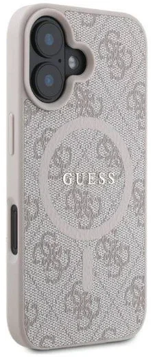 Guess 4G Ring Classic Logo iPhone 16 Hoesje MagSafe Back Cover Roze afbeelding 3