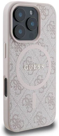 Guess 4G Ring Classic Logo iPhone 16 Pro Hoesje MagSafe Back Cover Roze afbeelding 3