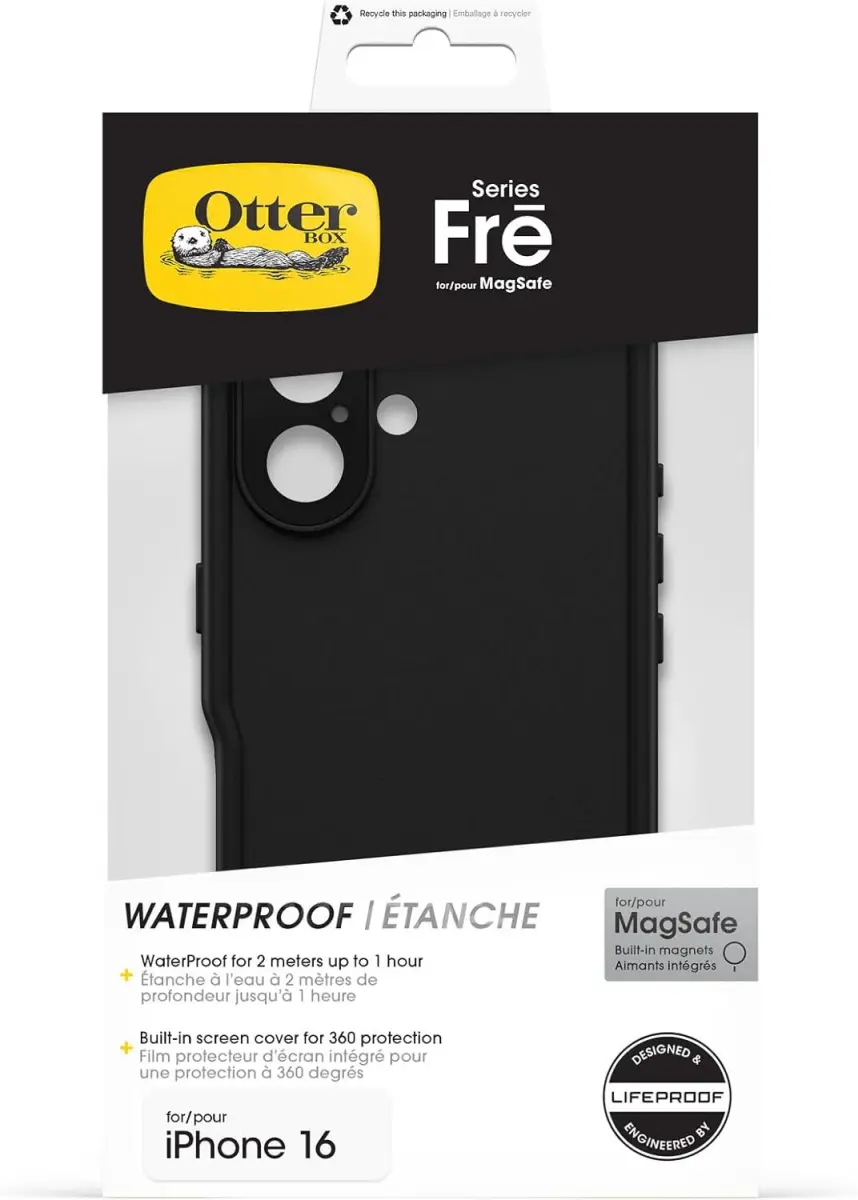 OtterBox Fre MagSafe Apple iPhone 16 Hoesje Waterdicht Full Protect Zwart afbeelding 8