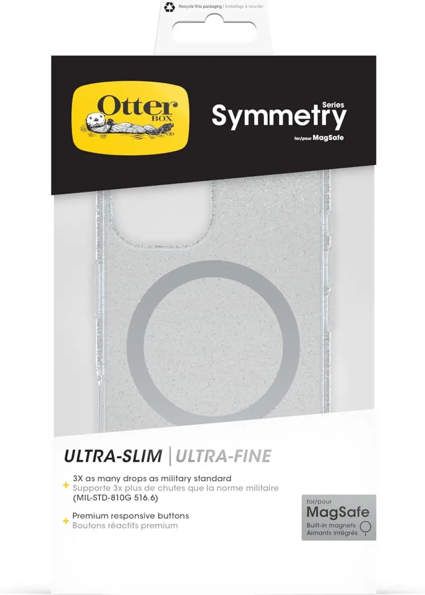 OtterBox Symmetry MagSafe Apple iPhone 16 Hoesje Glitter Clear afbeelding 4