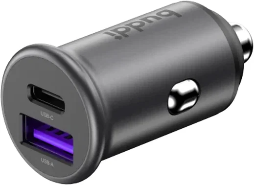 Buddi Power 45W Autolader USB-A + C Poort met Snelladen Grijs afbeelding 11