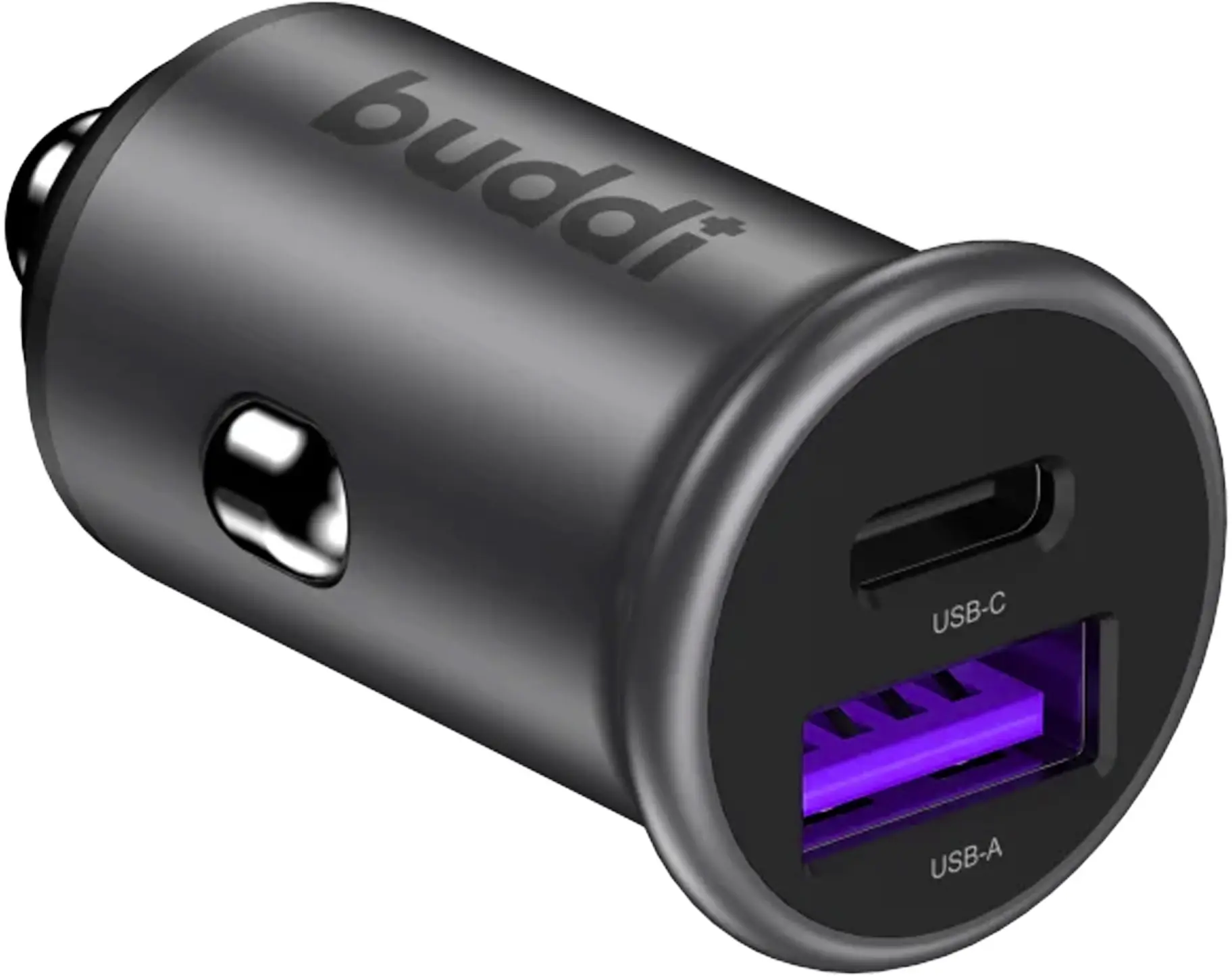 Buddi Power 45W Autolader USB-A + C Poort met Snelladen Grijs afbeelding 9