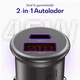 Buddi Power 45W Autolader USB-A + C Poort met Snelladen Grijs afbeelding 2
