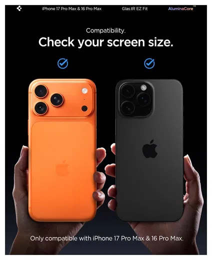 Spigen Glas.tR EZ Fit iPhone 17 Pro Max / 16 Pro Max Screen Protector 2-Pack afbeelding 2