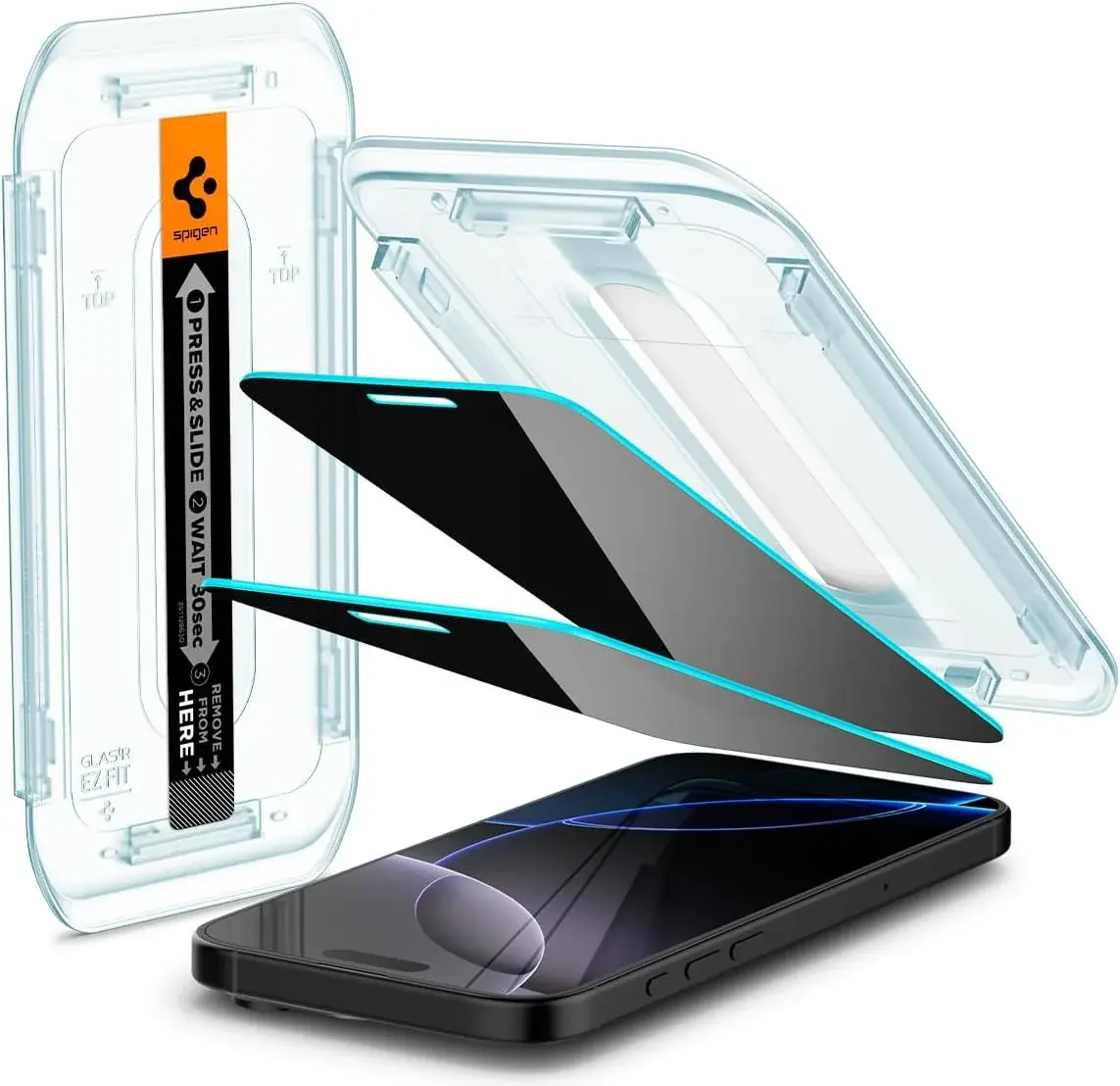 Spigen EZ Fit GLAS.tR iPhone 17 Pro Max / 16 Pro Max Privacy Glass 2-Pack afbeelding 1