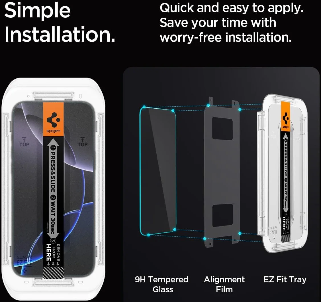 Spigen EZ Fit GLAS.tR iPhone 17 Pro Max / 16 Pro Max Privacy Glass 2-Pack afbeelding 4