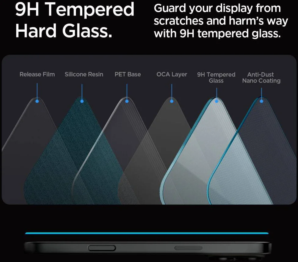 Spigen EZ Fit GLAS.tR Apple iPhone 16 Pro Max Screen Protector 1-Pack afbeelding 4