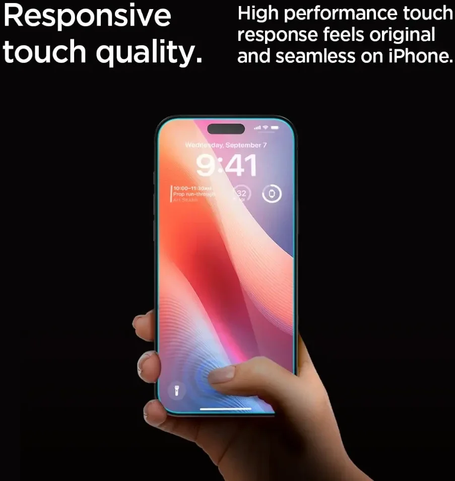 Spigen EZ Fit GLAS.tR Apple iPhone 16 Pro Max Privacy Glass 1-Pack afbeelding 6
