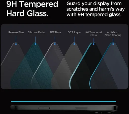 Spigen EZ Fit GLAS.tR Apple iPhone 16 Pro Max Privacy Glass 1-Pack afbeelding 7