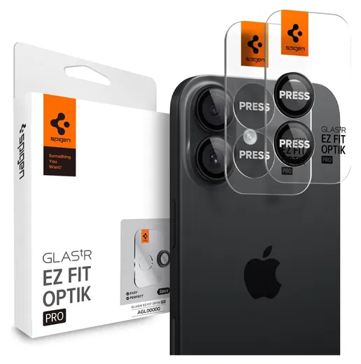 Spigen EZ Fit Optik Pro iPhone 17/16/16 Plus Camera Protector Zwart (2-Pack) afbeelding 1