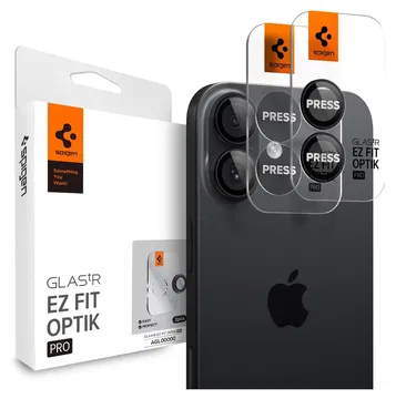 Spigen EZ Fit Optik Pro iPhone 17/16/16 Plus Camera Protector Zwart (2-Pack)