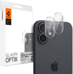 Spigen Optik Apple iPhone 16 / 16 Plus Camera Lens Protector Transparant 2-Pack afbeelding