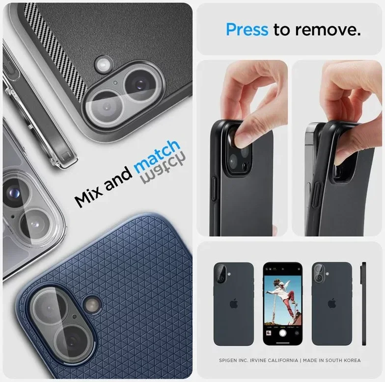 Spigen Optik Apple iPhone 16 / 16 Plus Camera Lens Protector Transparant 2-Pack afbeelding 5