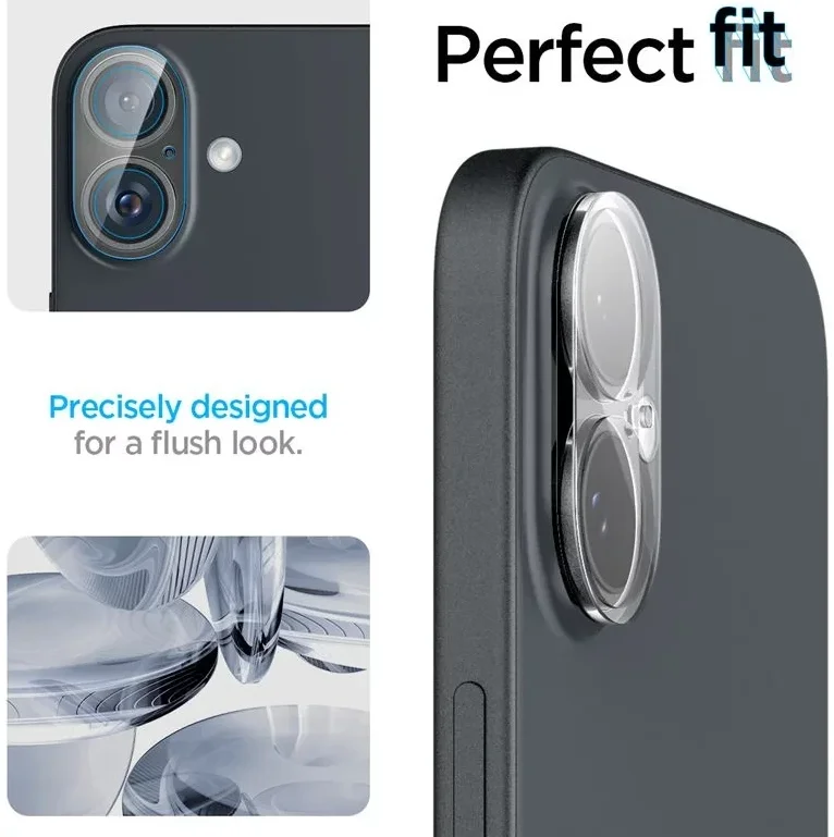 Spigen Optik Apple iPhone 16 / 16 Plus Camera Lens Protector Transparant 2-Pack afbeelding 7