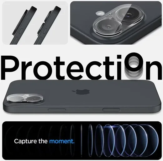 Spigen Optik Apple iPhone 16 / 16 Plus Camera Lens Protector Transparant 2-Pack afbeelding 8