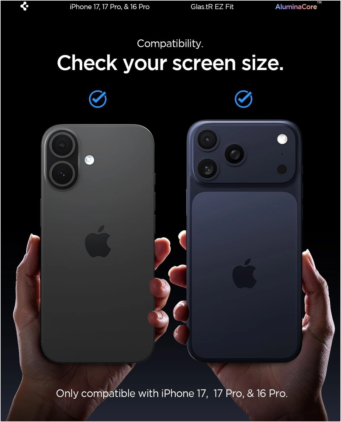 Spigen iPhone 17/17 Pro/16 Pro - Spigen EZ Fit Screenprotector - 9H Glas 2-Pack afbeelding 2