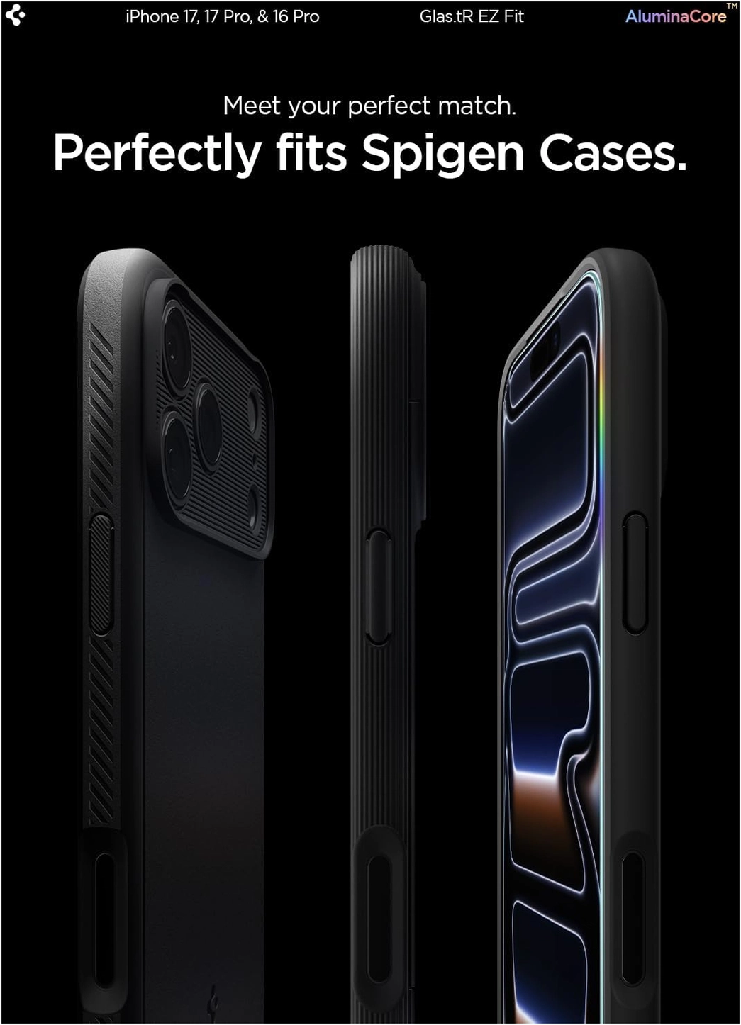 Spigen iPhone 17/17 Pro/16 Pro - Spigen EZ Fit Screenprotector - 9H Glas 2-Pack afbeelding 8