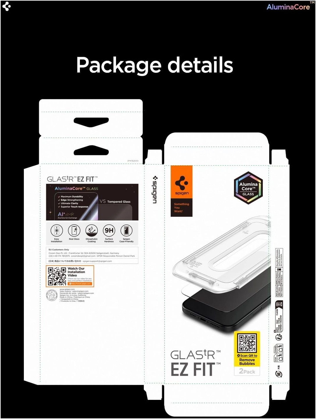 Spigen iPhone 17/17 Pro/16 Pro - Spigen EZ Fit Screenprotector - 9H Glas 2-Pack afbeelding 10