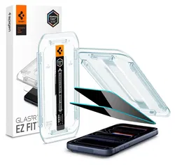 Spigen EZ Fit GLAS.tR iPhone 17 Pro / 17 / 16 Pro Privacy Glass 2-Pack afbeelding