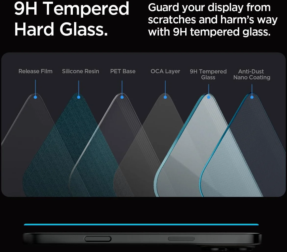 Spigen EZ Fit GLAS.tR Apple iPhone 16 Pro Screen Protector 1-Pack afbeelding 8