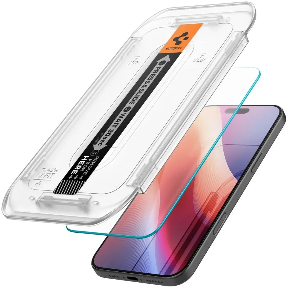 Spigen EZ Fit GLAS.tR Apple iPhone 16 Pro Screen Protector 1-Pack afbeelding 2