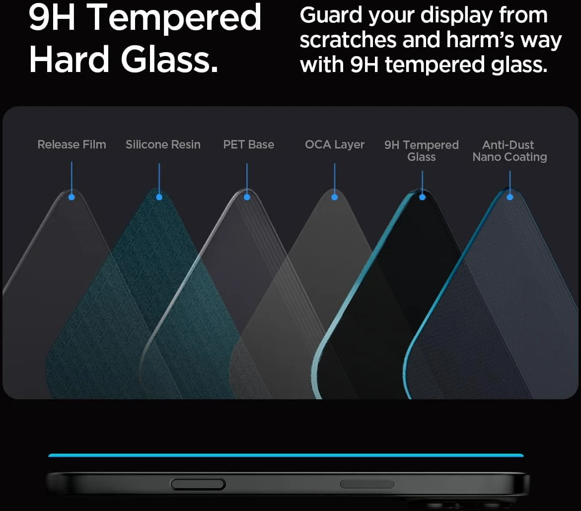 Spigen EZ Fit GLAS.tR Apple iPhone 16 Pro Privacy Glass 1-Pack afbeelding 7