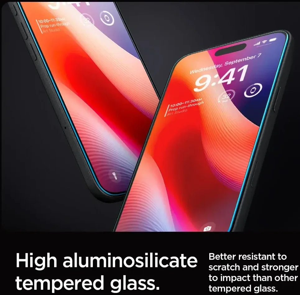 Spigen Glas.tR Slim HD Apple iPhone 16 Pro Screen Protector Tempered Glass afbeelding 5