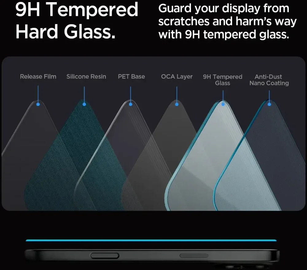 Spigen Glas.tR Slim HD Apple iPhone 16 Pro Screen Protector Tempered Glass afbeelding 7