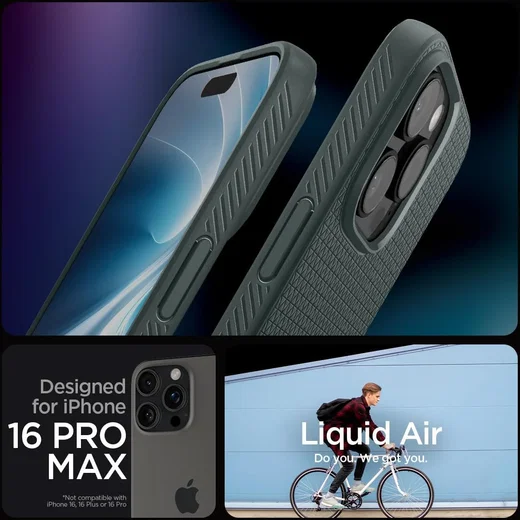 Spigen Liquid Air Apple iPhone 16 Pro Max Hoesje Back Cover Groen afbeelding 3