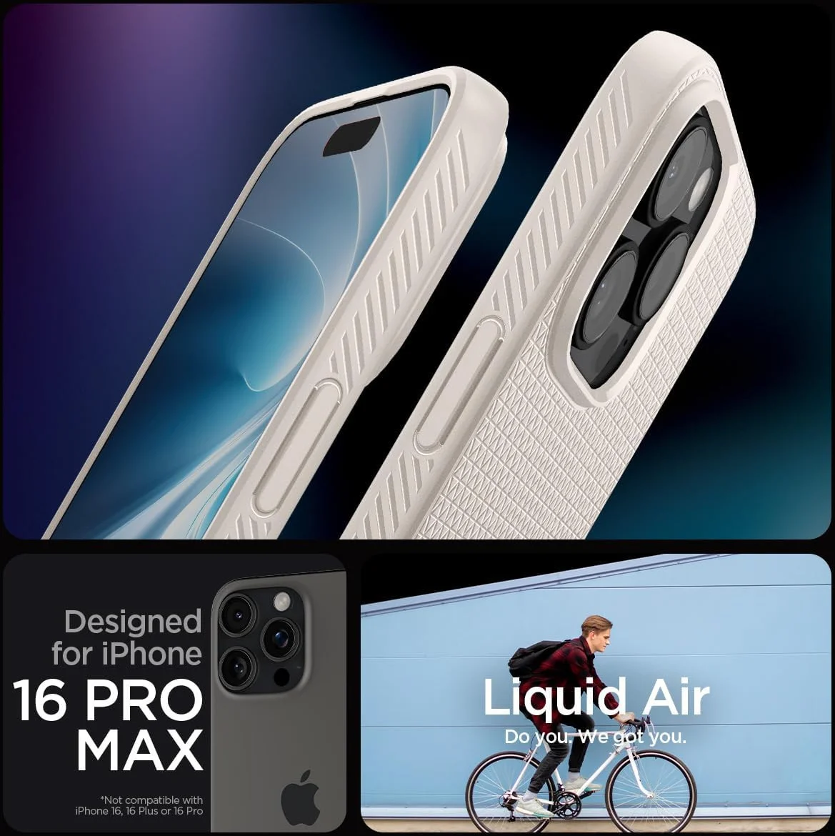 Spigen Liquid Air Apple iPhone 16 Pro Max Hoesje Back Cover Titanium afbeelding 3