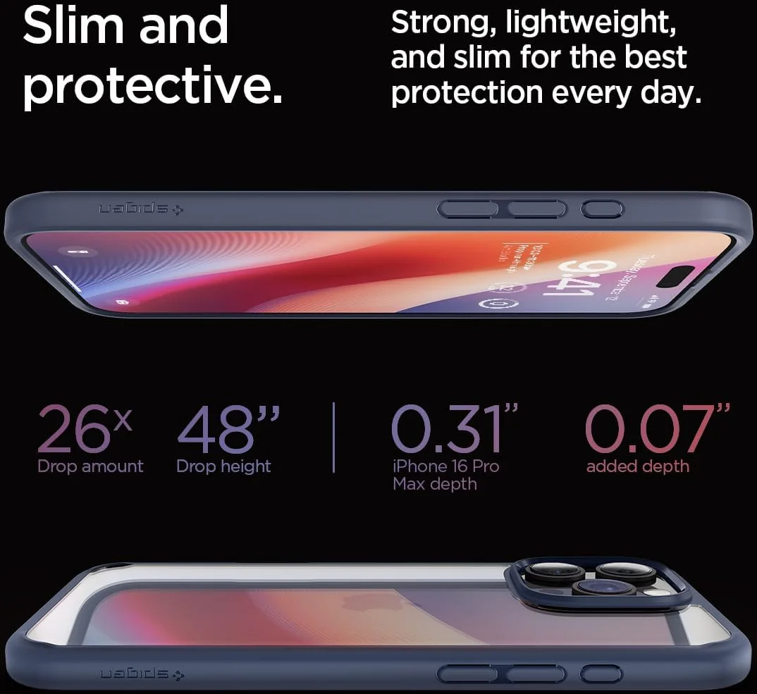 Spigen Ultra Hybrid Apple iPhone 16 Pro Max Hoesje Back Cover Blauw afbeelding 6