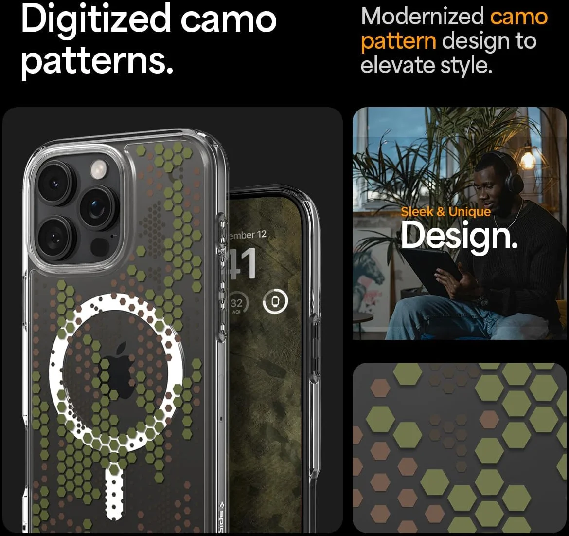 Spigen Ultra Hybrid MagFit Apple iPhone 16 Pro Max Hoesje MagSafe Digital Camo afbeelding 3