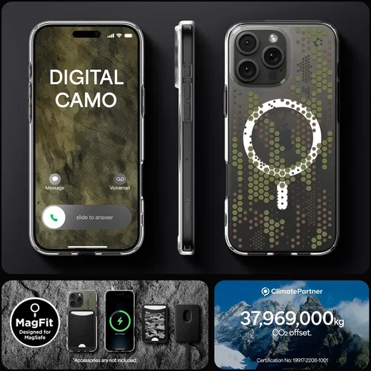 Spigen Ultra Hybrid MagFit Apple iPhone 16 Pro Max Hoesje MagSafe Digital Camo afbeelding 5