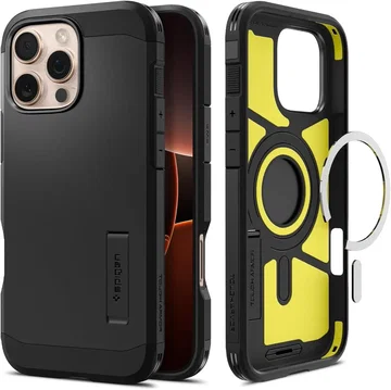 Spigen Tough Armor iPhone 16 Pro Max Hoesje MagSafe Back Cover Zwart