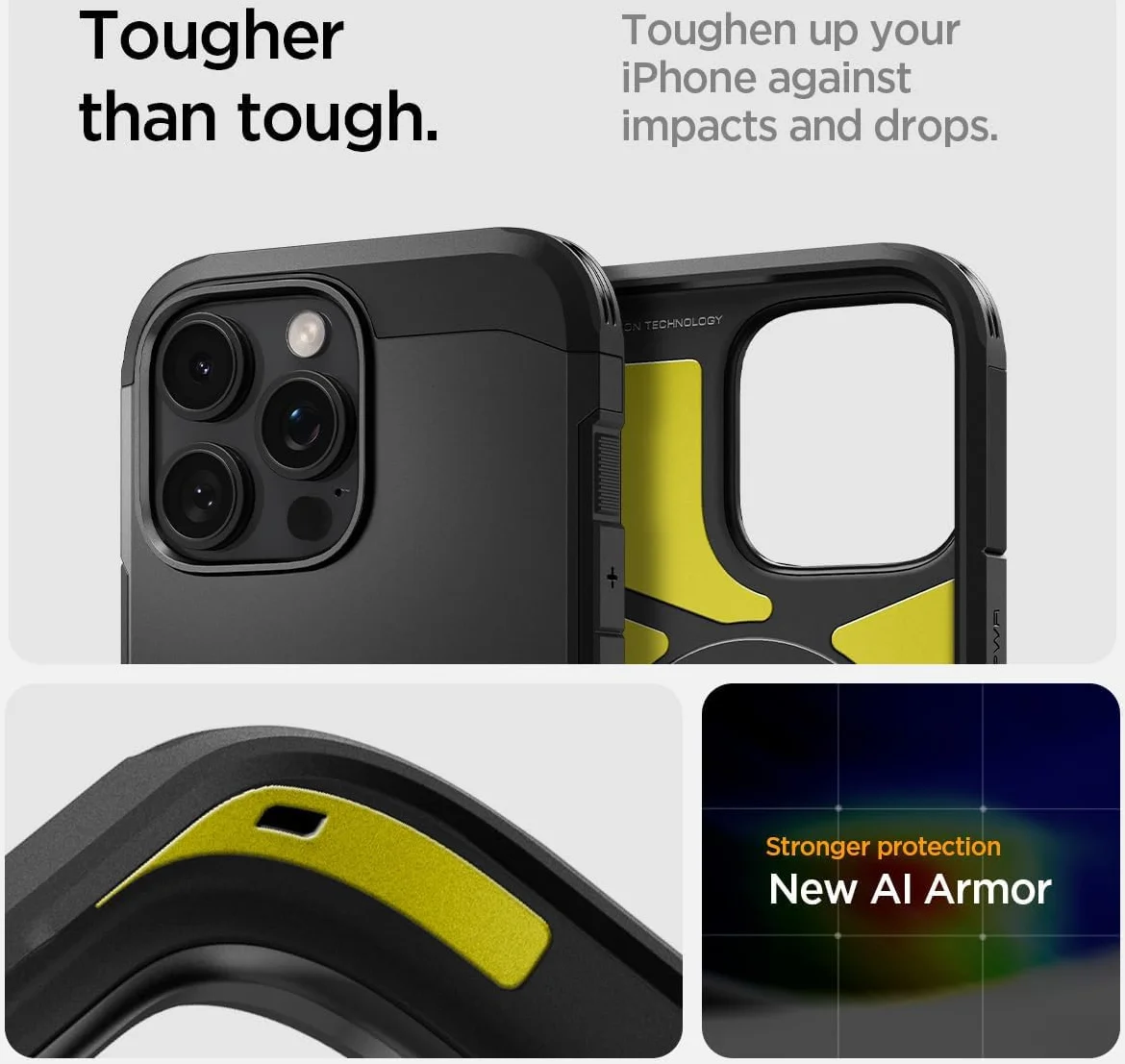 Spigen Tough Armor iPhone 16 Pro Max Hoesje MagSafe Back Cover Zwart afbeelding 5
