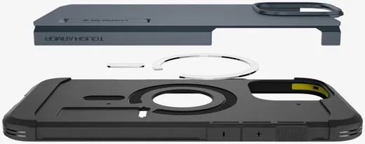 Spigen Tough Armor iPhone 16 Pro Max Hoesje MagSafe Back Cover Metal Slate afbeelding 10