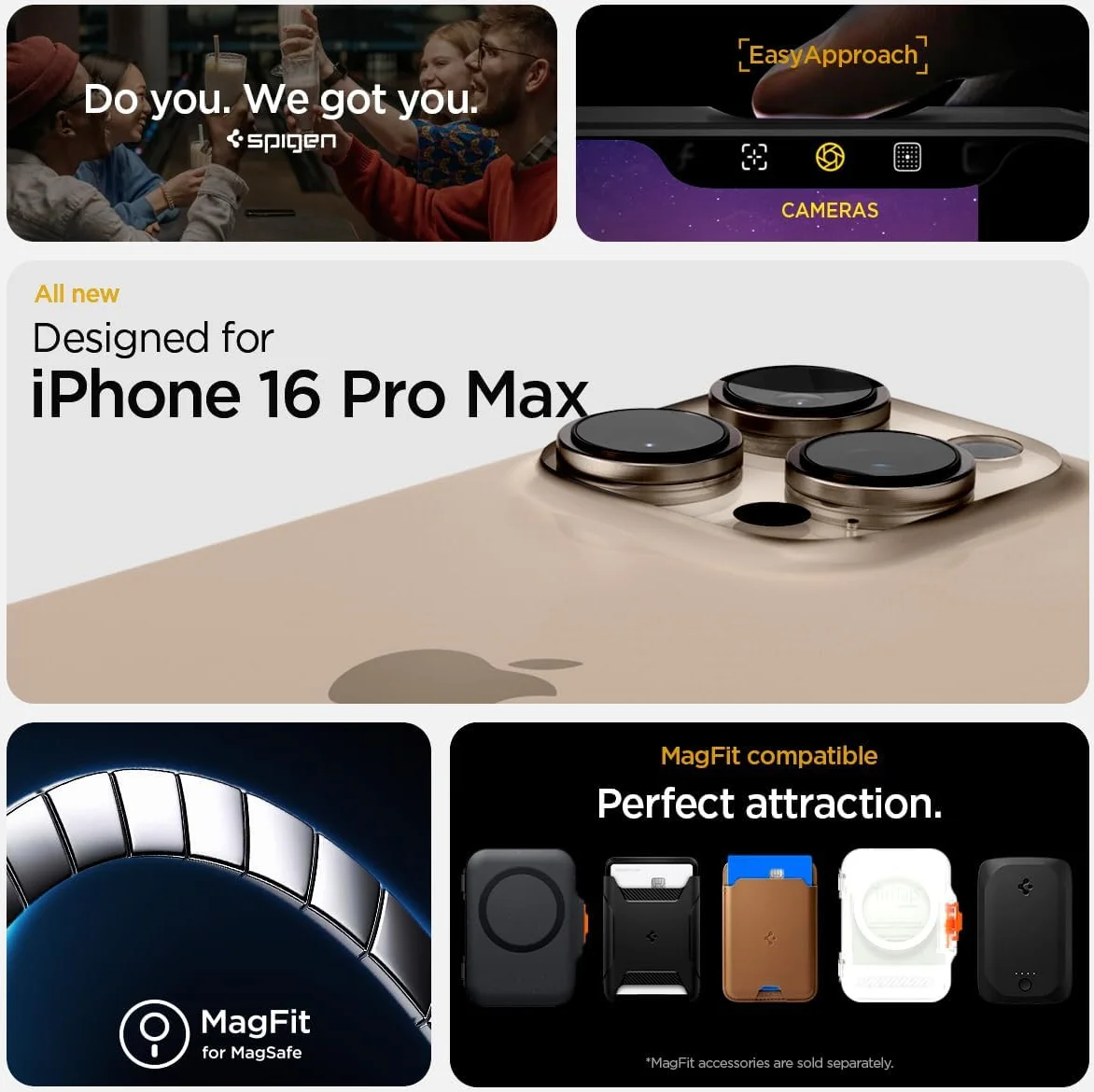 Spigen Tough Armor iPhone 16 Pro Max Hoesje MagSafe Back Cover Metal Slate afbeelding 3