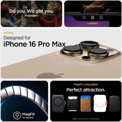 Spigen Tough Armor iPhone 16 Pro Max Hoesje MagSafe Back Cover Metal Slate afbeelding 3