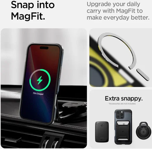 Spigen Tough Armor iPhone 16 Pro Max Hoesje MagSafe Back Cover Metal Slate afbeelding 6